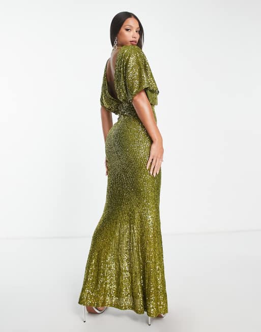 Asos sequin kimono hot sale maxi dress