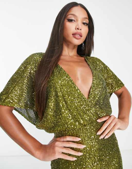 asos sequin kimono maxi dress