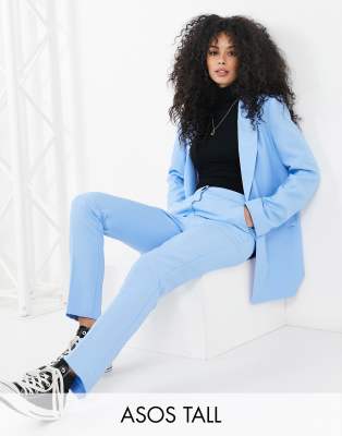 ASOS DESIGN Tall - Knapp geschnittener Dad-Anzugblazer-Blau