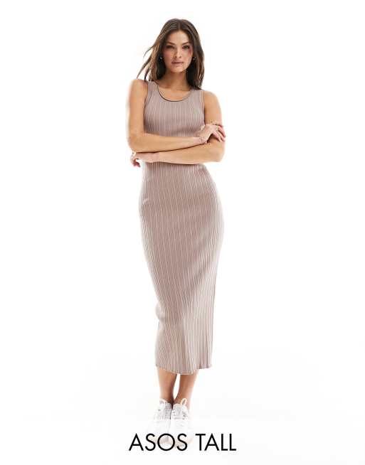 FhyzicsShops DESIGN Tall knit tank midaxi dress in taupe