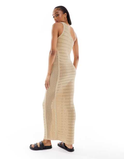 Crochet one shoulder dress hotsell