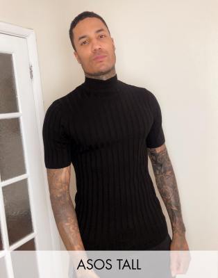 muscle fit turtleneck t shirt
