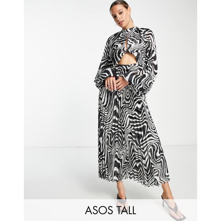 Topshop zebra pleated outlet shirt dress