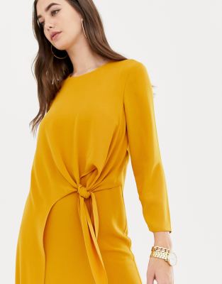 knot front shift dress