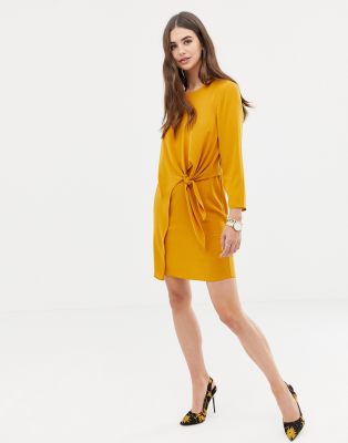 knot front shift dress