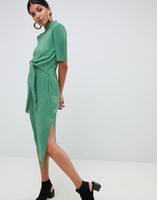 asos plisse midi dress