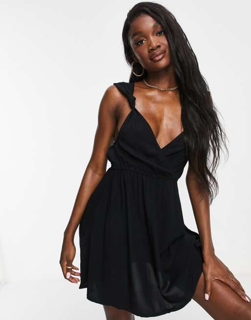 Asos black outlet beach dress