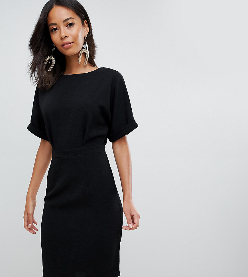 ASOS DESIGN Tall - Korte wiggle-jurk in zwart