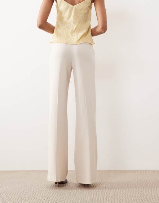 ASOS DESIGN Tall – Kremowe eleganckie spodnie dzwony, 5 z 5