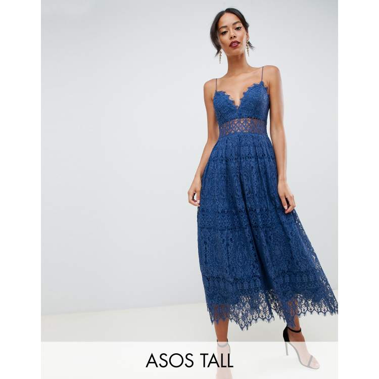 ASOS DESIGN Tall lace cami midi prom dress