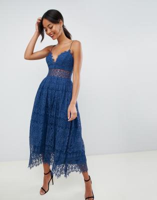 asos lace midi prom dress