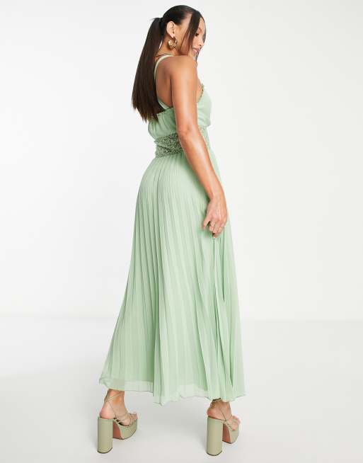 Asos pleated midi outlet dress