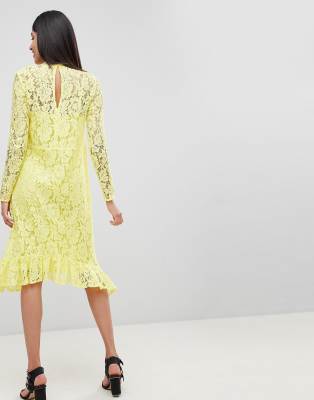 yellow lace dress asos