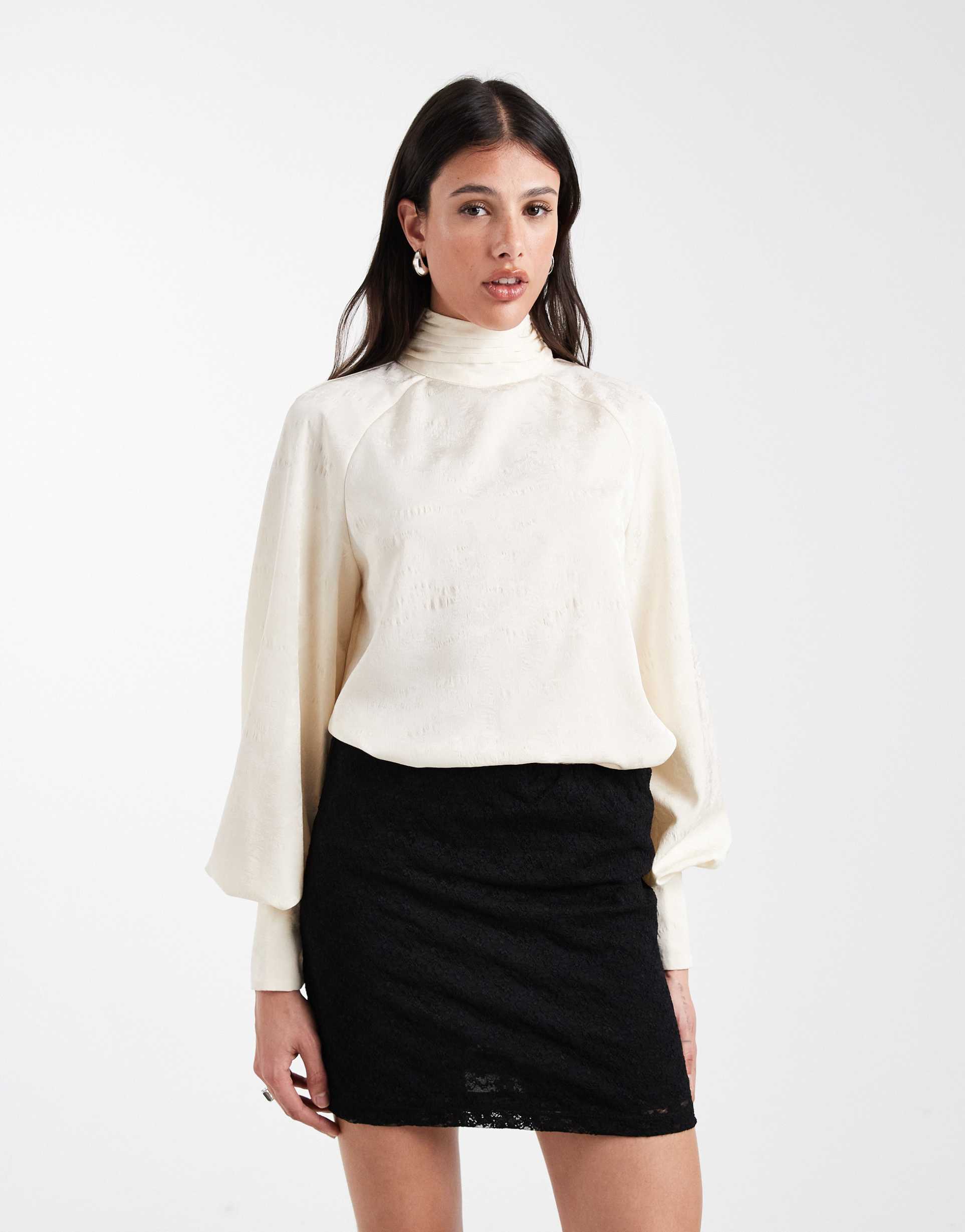 asos design tall lace mini skirt in black