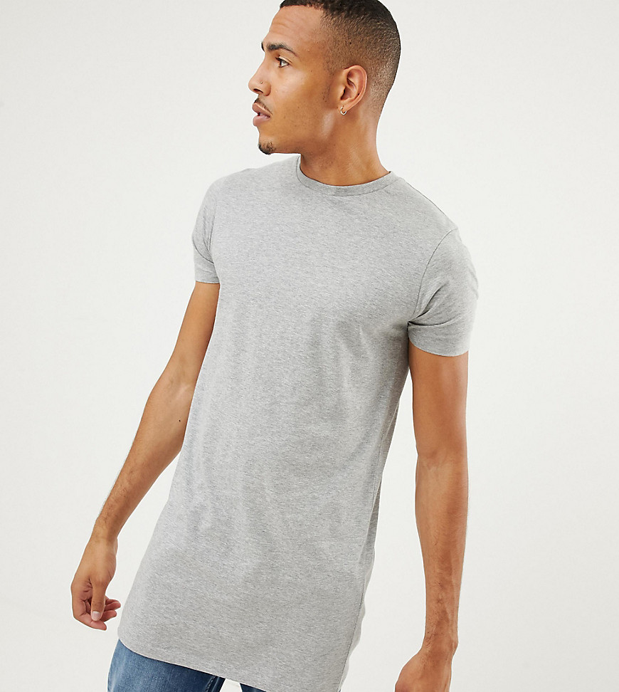 ASOS Design - Tall - Lang T-shirt met ronde hals in grijs