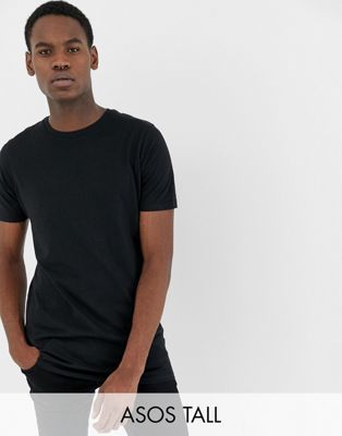 ASOS DESIGN - Tall - Lang T-shirt met ronde hals in zwart