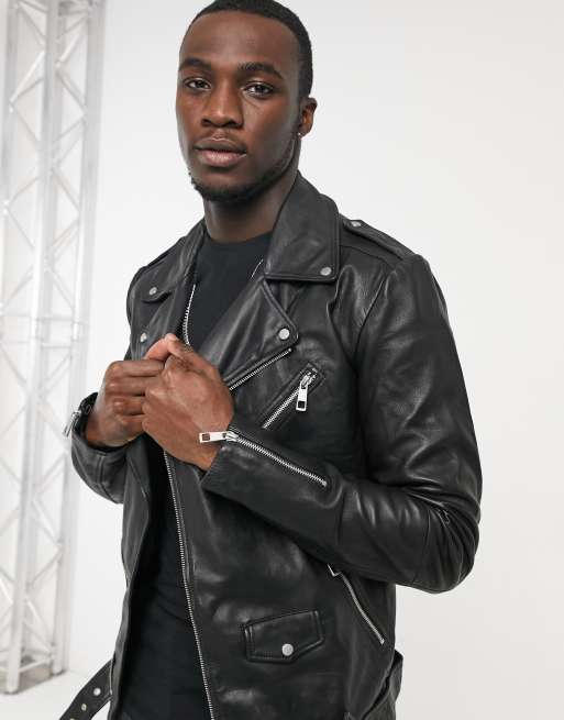 Asos tall leather outlet jacket