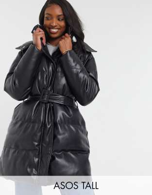asos tall leather jacket
