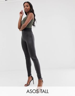 asos tall leather trousers