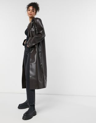 leather trench coat asos