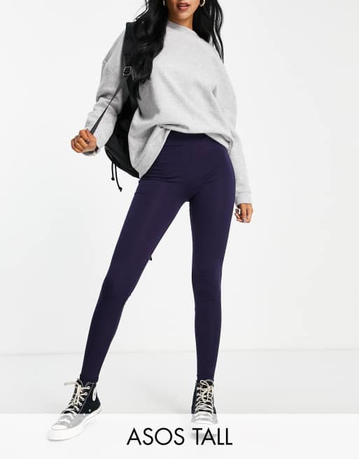 ASOS TALL High Waisted Leggings In Navy