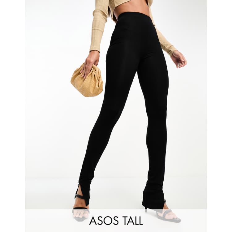 ASOS DESIGN Petite legging with side split in black