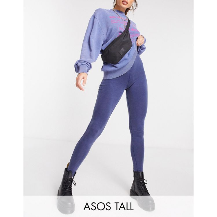 ASOS DESIGN Tall legging with high waist in petrol blue