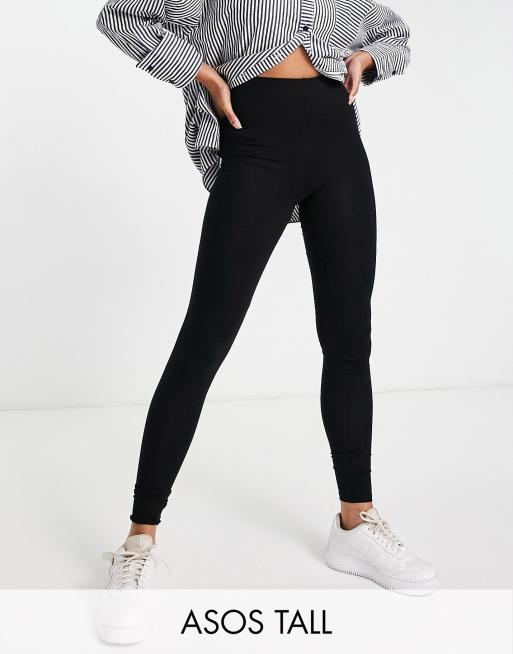 ASOS DESIGN leggings with deep waistband in black