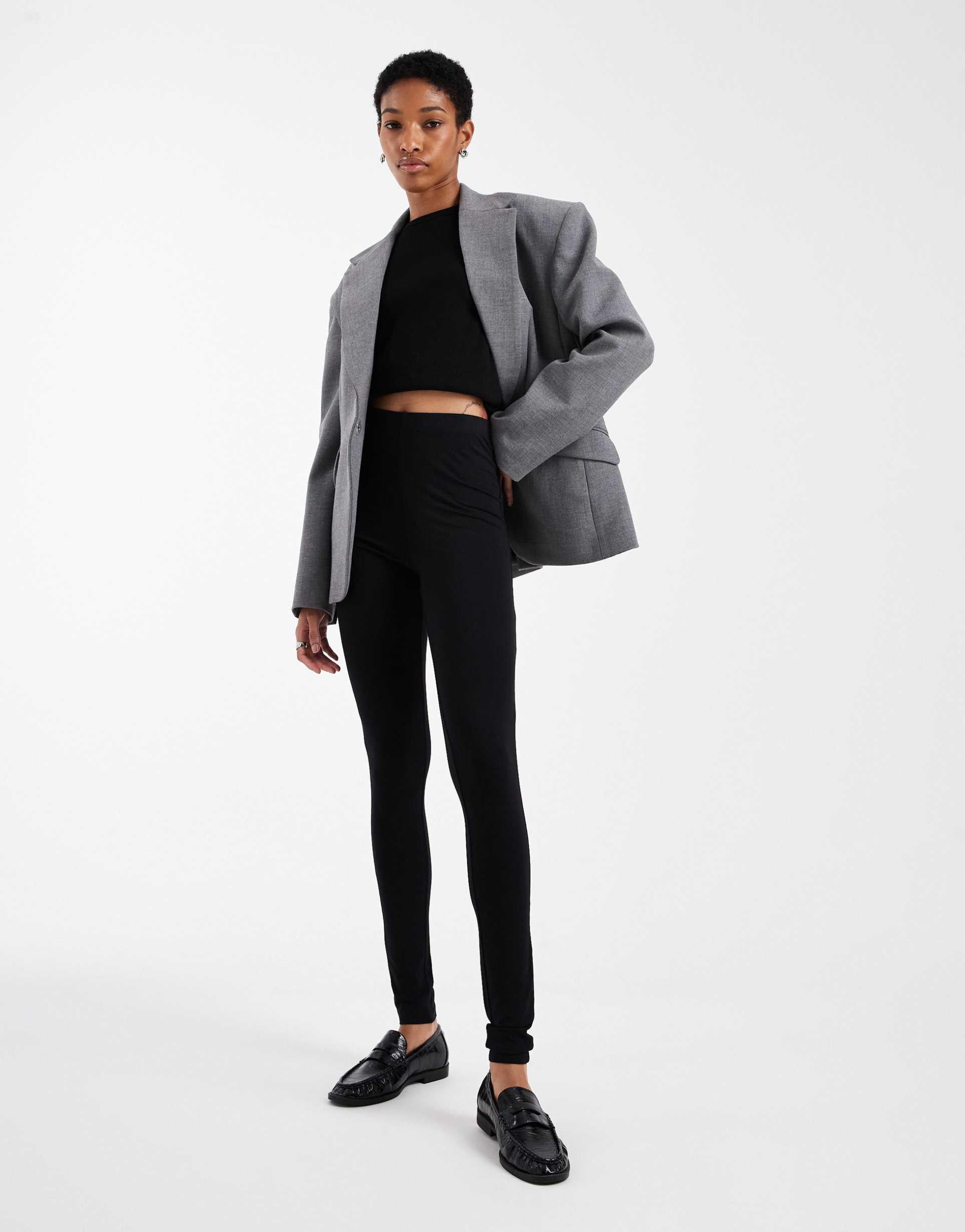 asos design tall leggings in black
