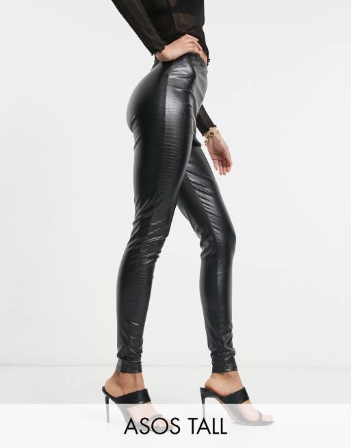 ASOS DESIGN Tall  – Leggings in Krokodilleder-Optik
