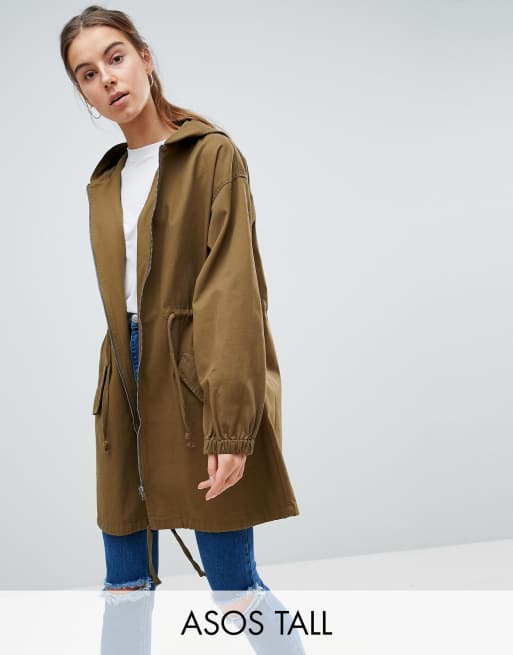 khaki Tall DESIGN Parka ASOS Leichter xnZdIzqw