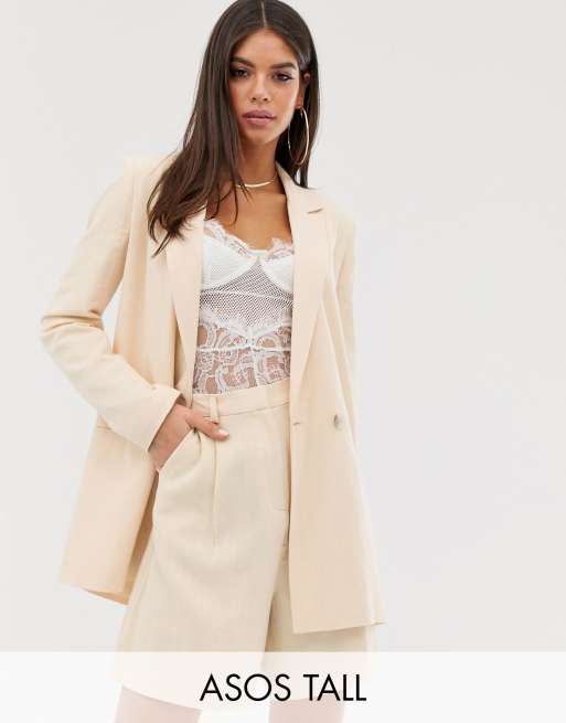 ASOS DESIGN Tall – Leinenanzug in Buttermilch, 2 von 3