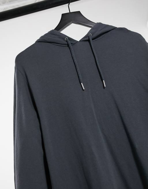 ASOS DESIGN Tall - Lichtgewicht hoodie in zwart met wassing, 3 van 4