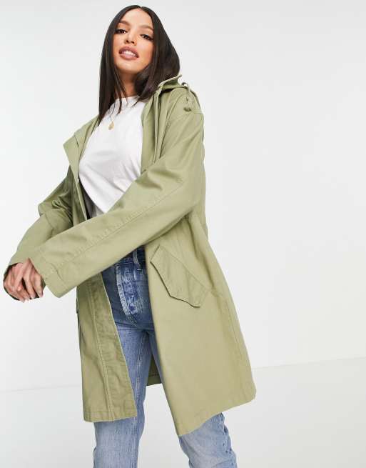 ASOS DESIGN Tall lightweight parka in sage