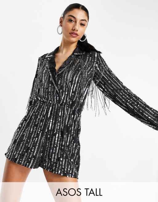 In The Style Perrie Sian Premium Sequin Playsuit - Black