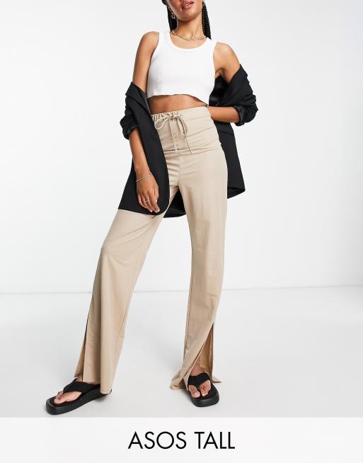 Pull&Bear textured sheer pants in white (part of a set)