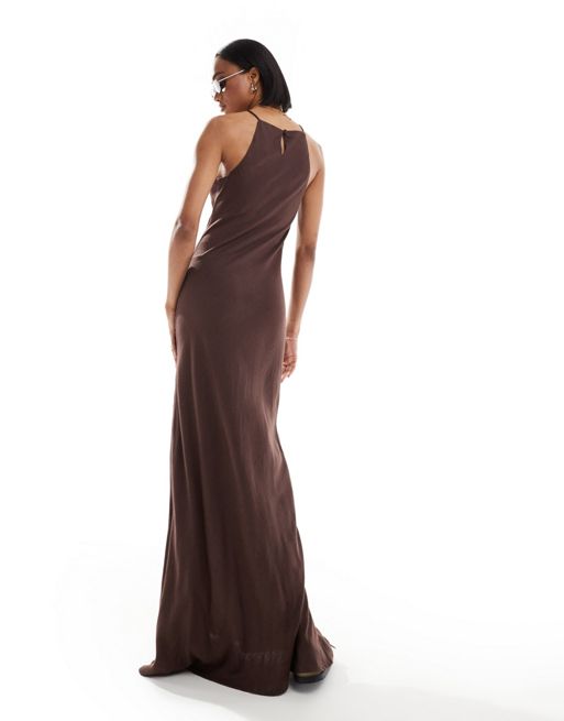 限定価格 Linen Summer Maxi Dress Mocha | www.150.illinois.edu