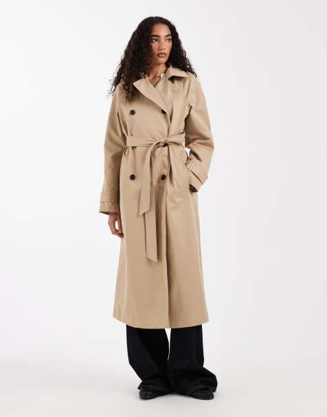ASOS DESIGN Tall – Ljusbeige, vattenavvisande trenchcoat i lång modell - view 1