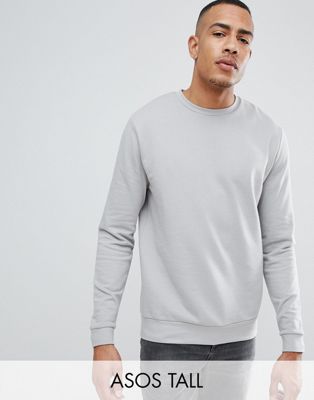 ASOS DESIGN – Tall – Ljusgrå sweatshirt ull
