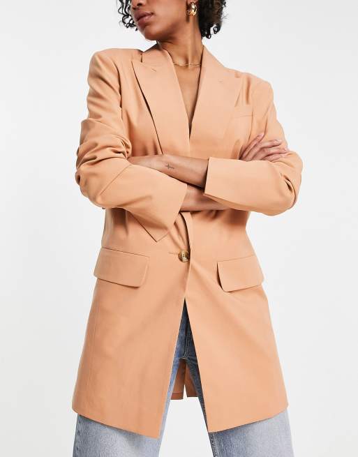 ASOS DESIGN Tall long line perfect blazer in blush ASOS