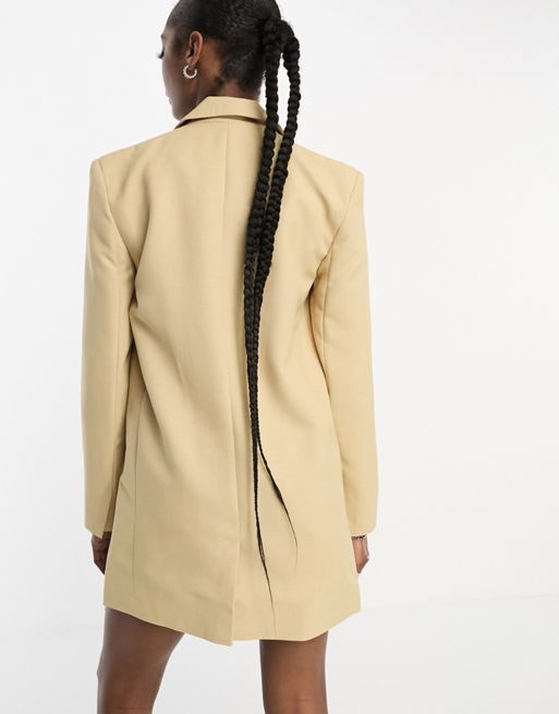 ASOS DESIGN Tall long line perfect blazer in stone