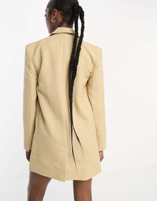 ASOS DESIGN Tall long line perfect blazer in stone