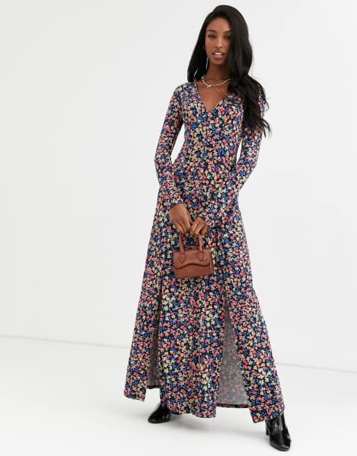 Asos button through store maxi tea dress