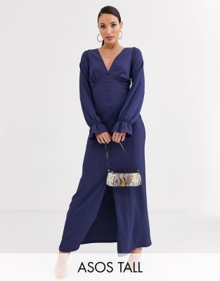 asos blue long sleeve dress