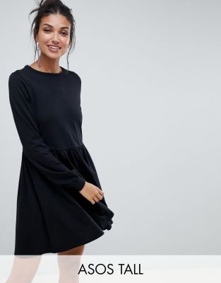 black long sleeve smock dress