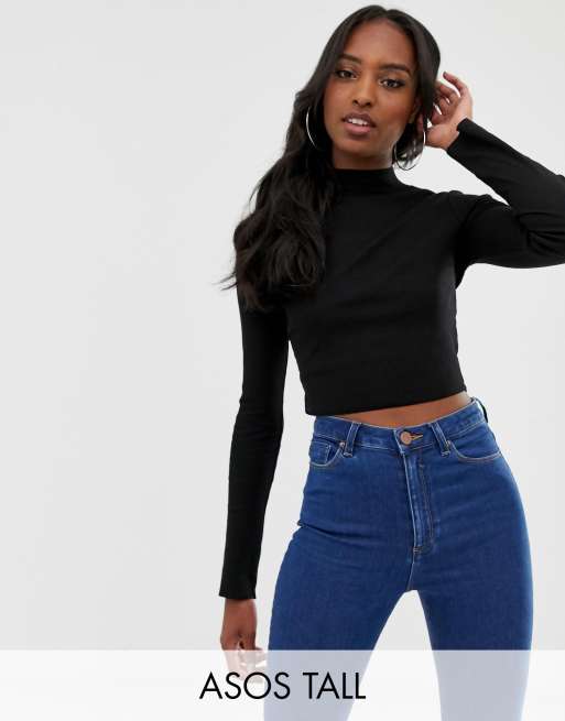 Cropped long hotsell sleeve turtleneck