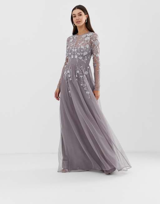 Asos long 2025 sleeve gown