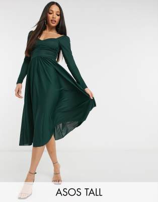 formal swing dress with sleeves