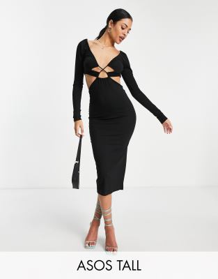 asos black cut out dress