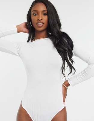 white longsleeve body suit